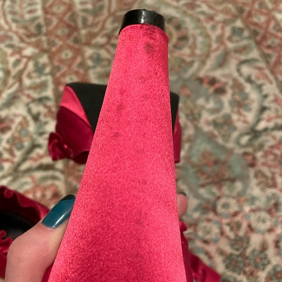 Fioni Night Magenta / Hot Pink Satin Heels - Picture 4 of 7